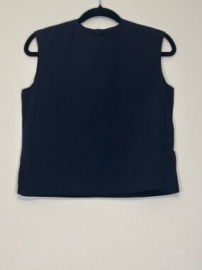 Joe Fresh‎ Navy Blue Sleeveless High Neck Shell Top with Back Snaps